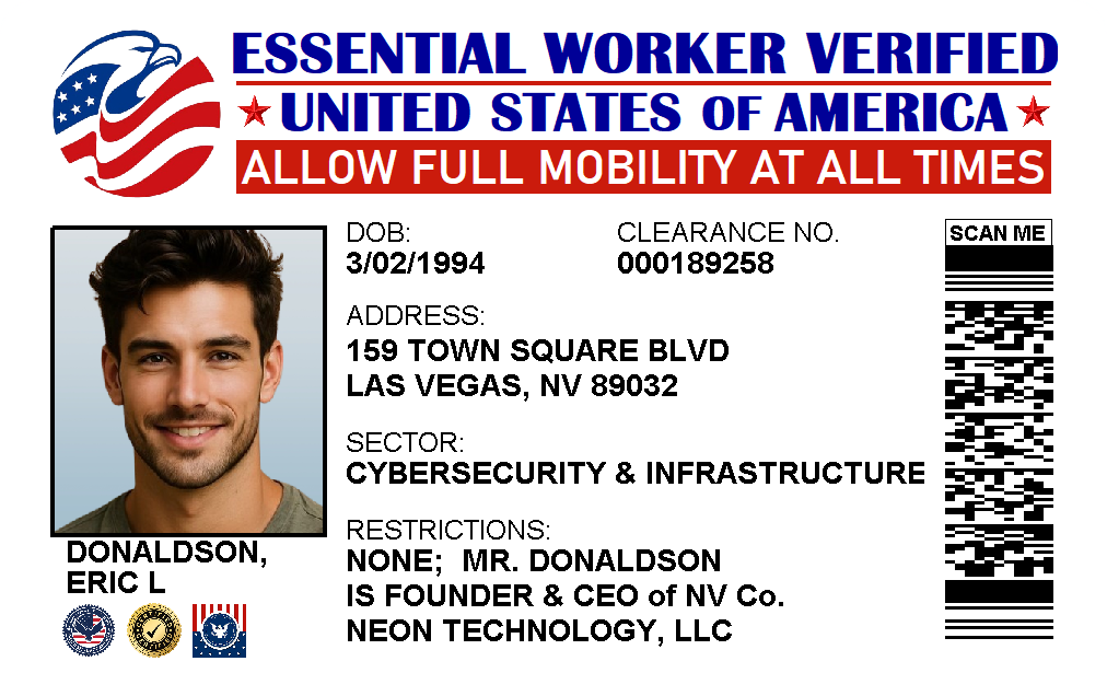 Essential Worker Verified ID Card