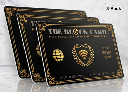 The Block Card™ an original product by CardPros.Shop | RFID Blocking Card "Maximum Wallet Protection" 3-Pack
