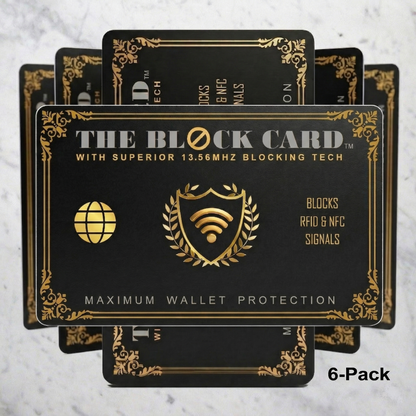 The Block Card™ an original product by CardPros.Shop | RFID Blocking Card "Maximum Wallet Protection" Family 6-Pack