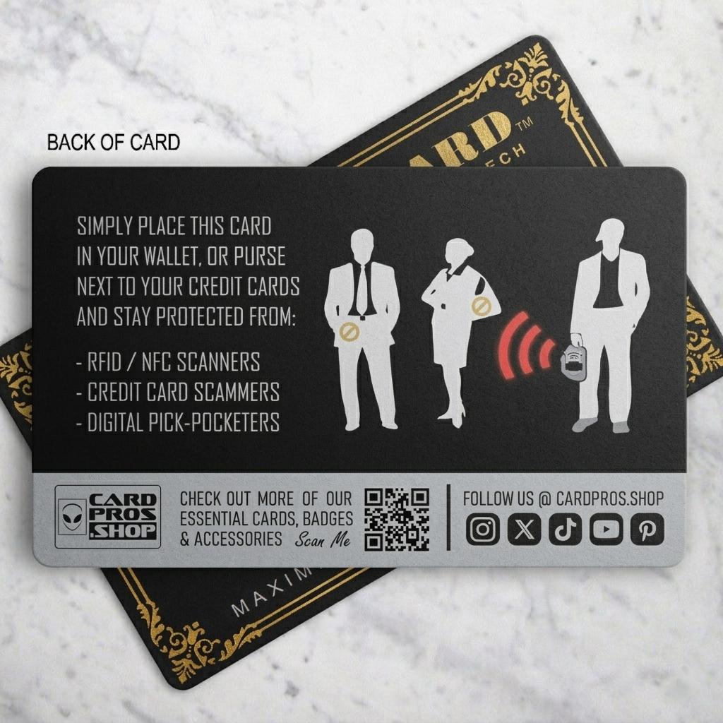 The Block Card™ an original product by CardPros.Shop | RFID Blocking Card "Maximum Wallet Protection" Family 6-Pack