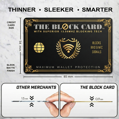 The Block Card™ an original product by CardPros.Shop | RFID Blocking Card "Maximum Wallet Protection" Family 6-Pack