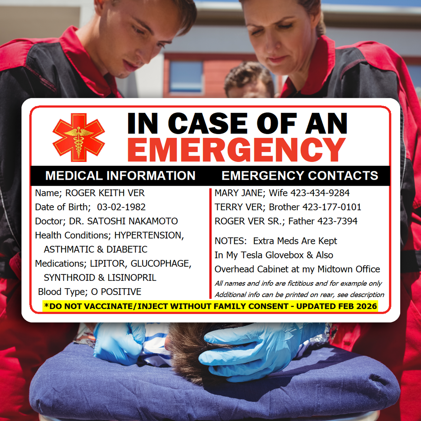 In Case of an Emergency ID Card | ICE Card
