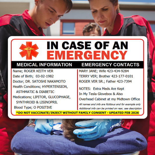 In Case of an Emergency ID Card | ICE Card