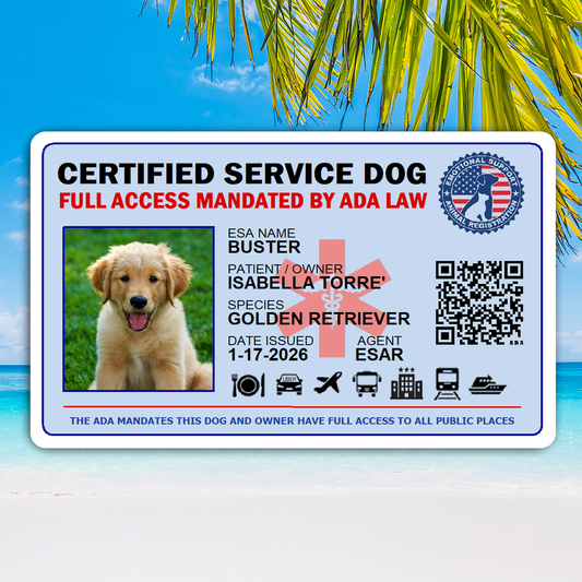 Certified Service Animal ID Card