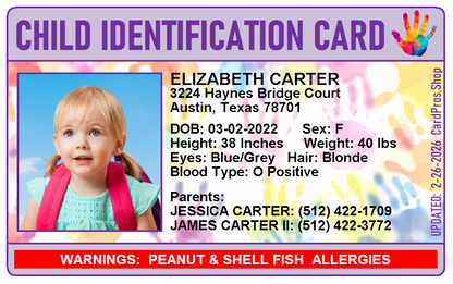 Child Identification Card